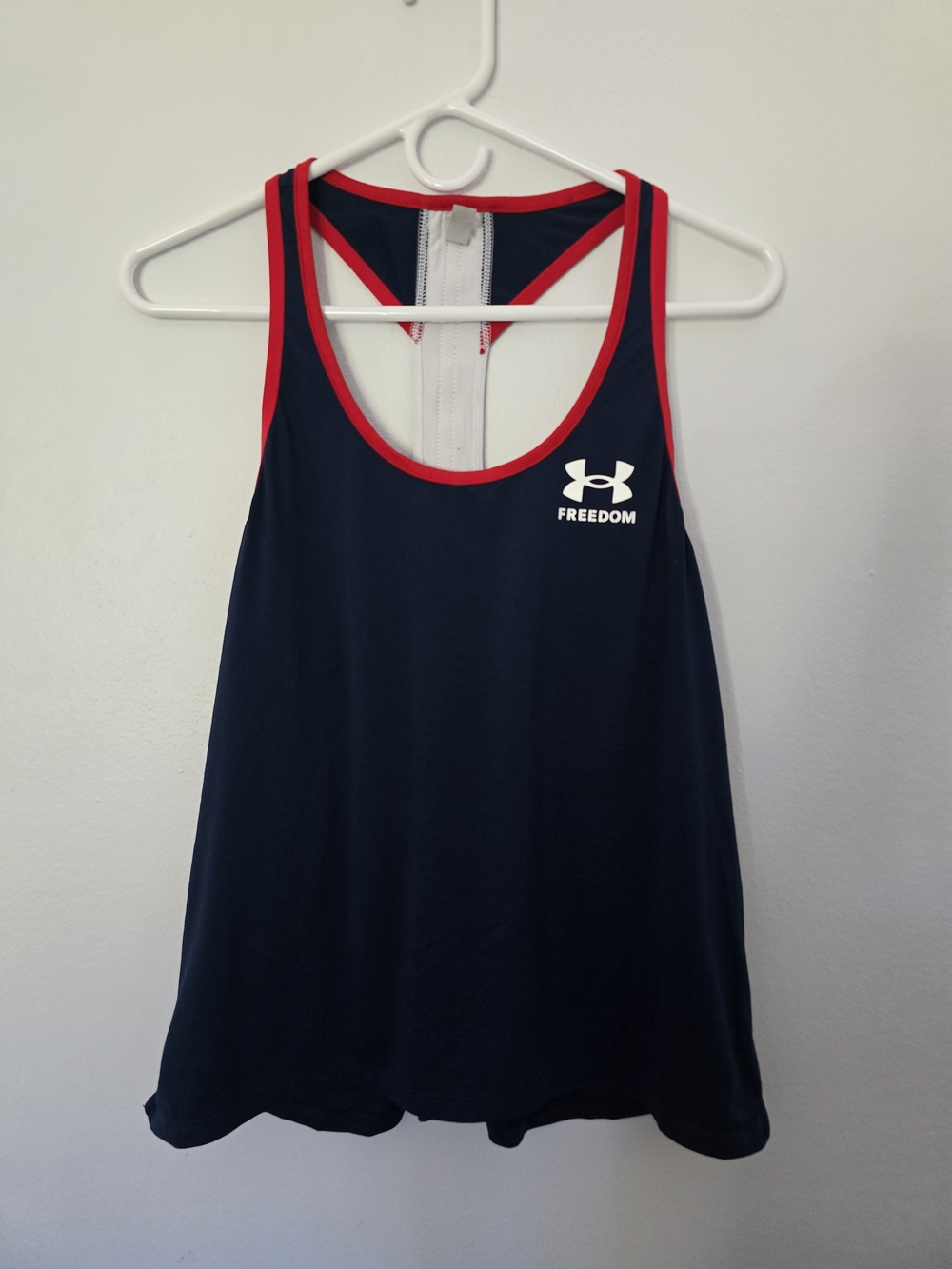 Under Armour Freedom Navy & Red Racerback Tank Top Medium